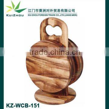 6 wooden cutting board with stand