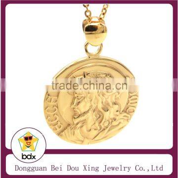 Antique Christianism Souvenir Stainless Steel Religious Catholic Gold Plated 3D Jesus Jesus I Trust In You Divine Mercy Medal