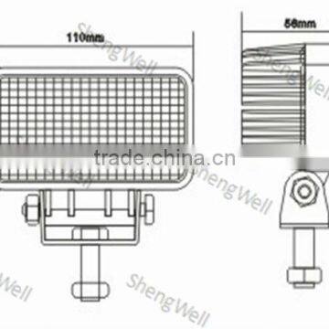 18W 9--32V Rectangle LED working light 3.5" IP67 factory directly Epistar led work light 12volt led work light