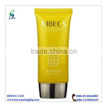 Oval Flat Cosmetic Tube with Metallic Cap