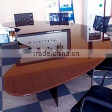 Special shape glass table , curving line, ceramic digital printing glass