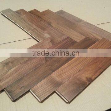 Prefinished Herringbone black walnut Engineered flooring 600x90/125x14/3mm
