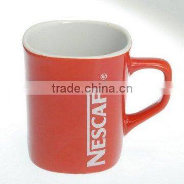 Red Glaze Nescafe Coffee Mug