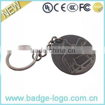 Custom Antique Round Metal Military Keychain photo-2