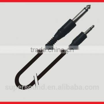 Moulded 6.3mm to 3.5mm jack audio cable