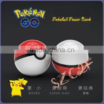 Hot New Original Mobile Power Bank 12000 mA Charging Treasure LED Pokemon Go Pokeball Power Bank