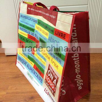 Wholesale recycled printed pp woven market bag