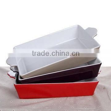 Color large ceramic baking tray and bakewareFactory directly sale