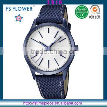 FS FLOWER - 42 mm Round Case High Quality Watch Face Nylon Leather Watch Strap Factory Direct Mens Quarzt Fashion Watch