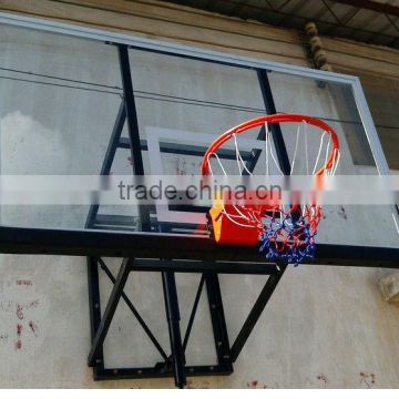 Wall mounted adjustable Tempered glass basketball system