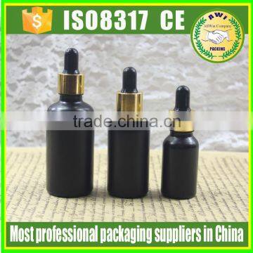 Screw Cap Sealing Type Black Frosted Glass Dropper Bottle photo-2