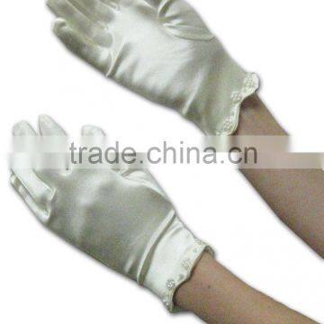 Hot Selling Wrist Length Short Satin Gloves photo-4