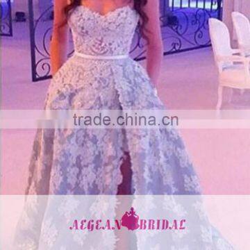 AR-38 High Level Elegant Beautiful A-Line Girl Dress 2016 Sleeveless Sweetheart Sash Prom Dress