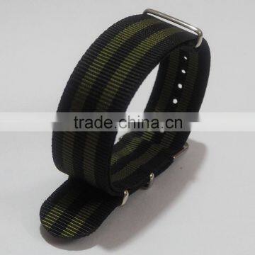 Black Grey Black Gray Stripe Nylon Canvas Wrist Watch Band photo-6