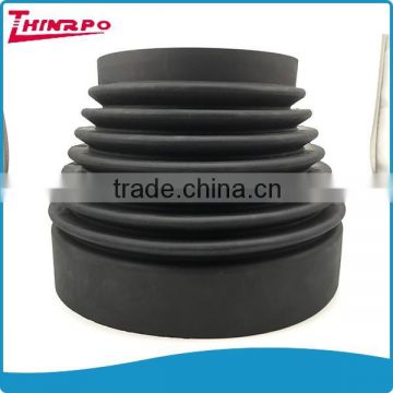 Rubber molded customized size accordion matt rubber bellows with flange