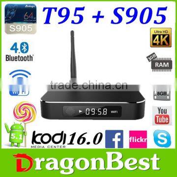 Amlogic S905 Quad core Antenna Dual WIFI Bluetooth T95 Android Smart TV Stick Dongle TV Box 2GB RAM Air Mouse