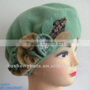 Ladies Handmade Wool Beret. 2012Winter Wool Hat