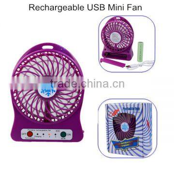 Low price factory in China rechargeable mini fan USB fan with LED lights battery