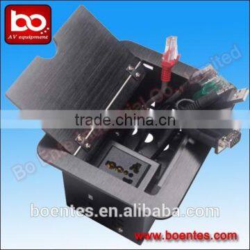 Floor/Table Mount Flip Up Power Socket Box/Cable Cubby With Connection Cable Plugs photo-3