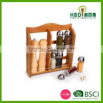 Best Selling New Item Bamboo Spice Rack With Pepper Grinder photo-2