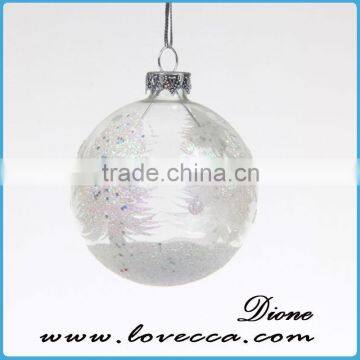 Shine--blown glass christmas ornament crafts transparent Xmas glass ball