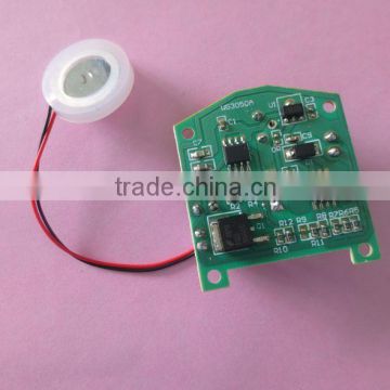 Atomizing humidity sensor transducer