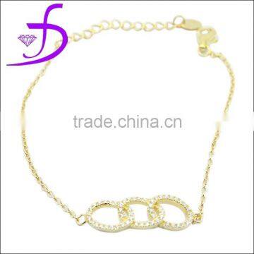 fashion CZ jewelry wholesale round stone 925 sterling silver bracelet