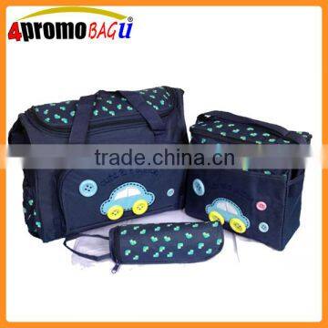 Custom Fashion Baby Nappy Changing Diaper Bag 4pcs Set