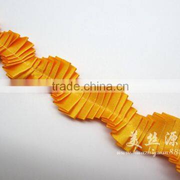 1"width golden satin folded trimming wholesale