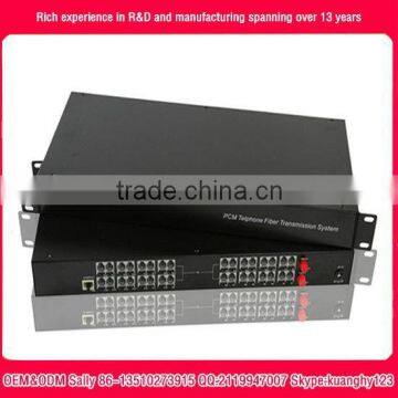 1to64ch FXO/FXS voice telephone fiber optic multiplexer pcm 30 channel multiplexer