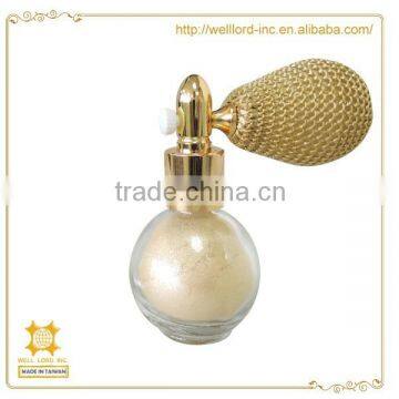 New product golden party style cosmetic glass powder container