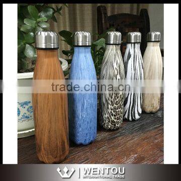 Stainless Steel Wood Water Bottle