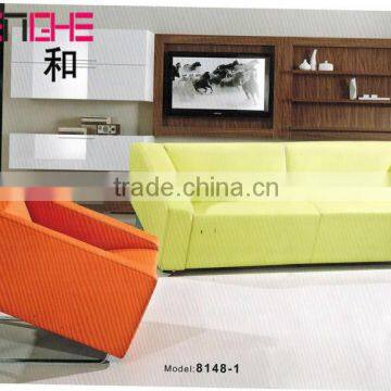 modern office sofa fashion design green PU leather sofa 8148