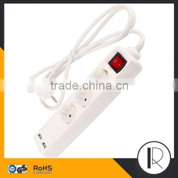 Multi Function Electric extension 2 usb over-surge protection power strip