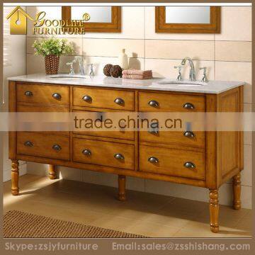 European Style Wooden Bathroom Furniture Industrial with Marble Top