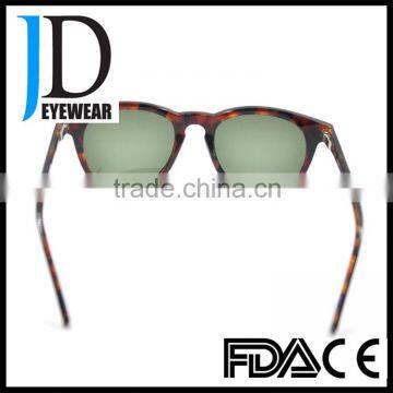 Red Tortoise Acetate Sunglasses Green Lens Sunglass With OBE Hinge