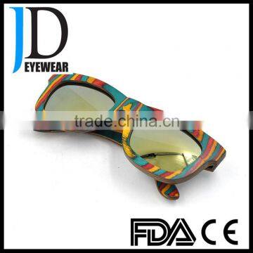 High Quality Colorful Skateboard Wood Retro Style Wooden Sunglasses