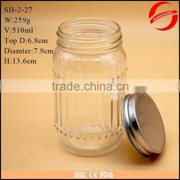 Transparent 500ml 16oz Glass Mason Food Jar With Lid Wholesale