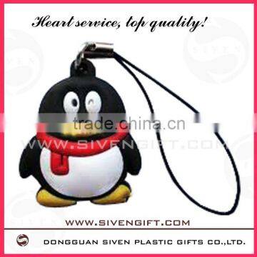 lovely penguin soft pvc mobile phone strap