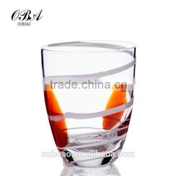 Wholesale Gorgeous Color Stripe Drinking Ware,Handmade Blown Frozen Drink Glass Cups