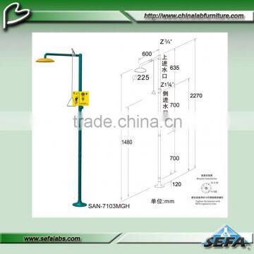 stainless steel emergency shower for chemical laboratory