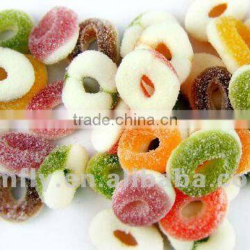 Fruit flavour sugar coated soft ring shape gummy vitamins