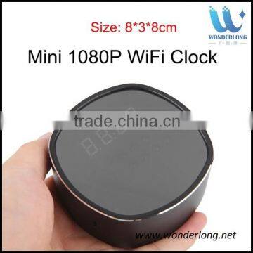 The world smallest wifi ntp desk night vision multi-function alarm wall wifi clock radio hidden camera