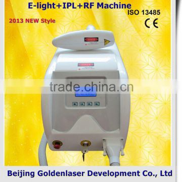 Remove Tiny Wrinkle Www.golden-laser.org/2013 New Style E-light+IPL+RF Vascular Treatment Machine Portable Ultrasonic Beauty Device Redness Removal