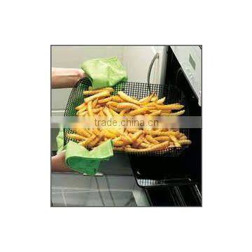 Non-stick Fiberglass Microwave Mesh Basket - PTFE coated fiberglass suitable for cooking crisp chips