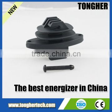 Black plastic high voltage farm electric fence insulator