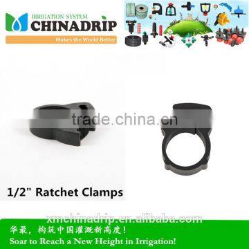 Drip irrigation PE pipe fitting 1/2" Ratchet Clamps