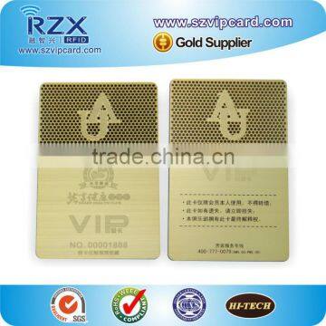 Stainless steel gold VIP card metal bsuiness card with free sample