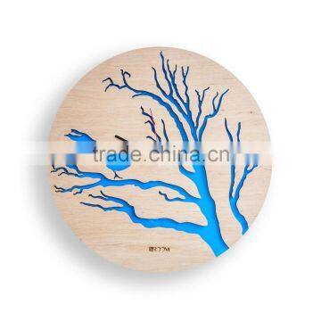 Modern Wall Clock "Bird", Large Wall Clock, Wooden Clock, Wood Decor White Bird Interior, Plywood, Handmade Clock photo-5