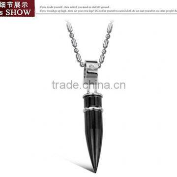 Top Quality Silver Black Gold 42*9mm Men's Bullet Stainless Steel Pendant Necklace photo-6